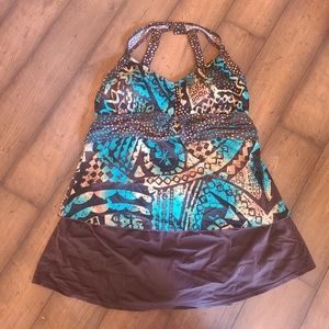 Swimsuits for All 2 piece skirted Tankini